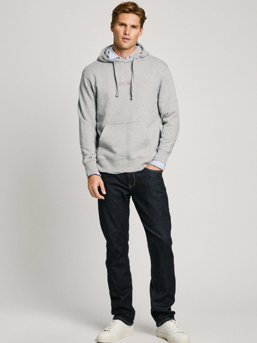 detail Pepe Jeans pánská šedá mikina
