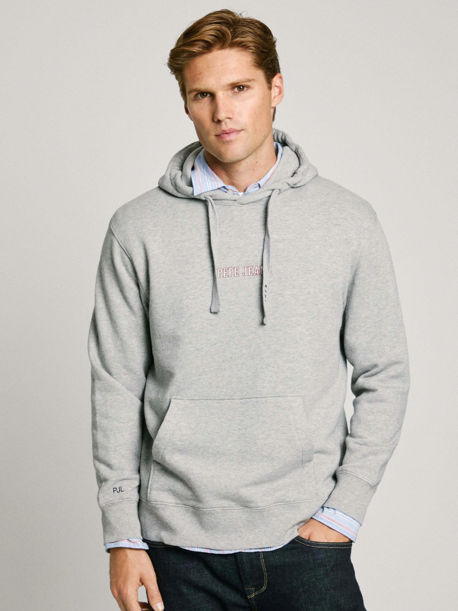 detail Pepe Jeans pánská šedá mikina