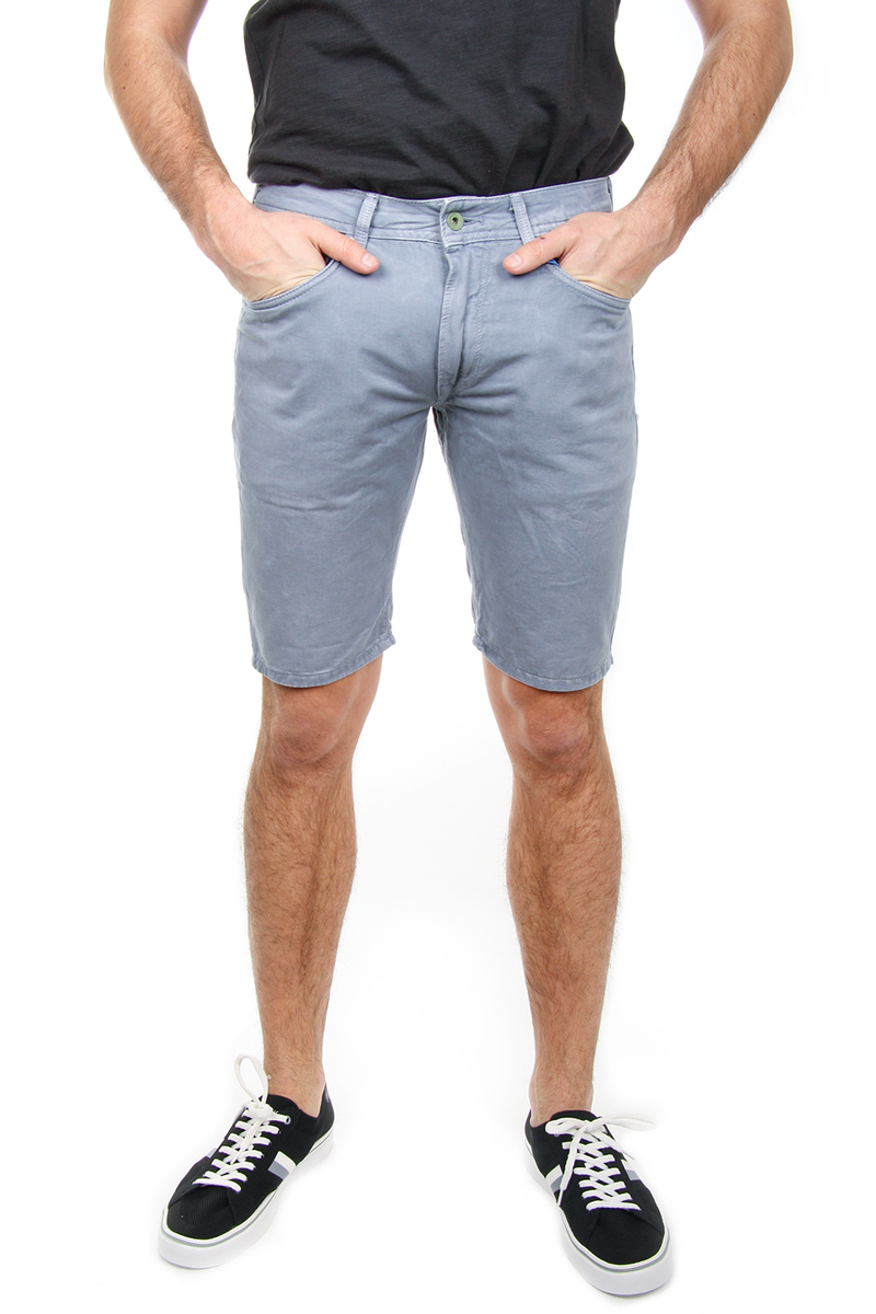 detail Pepe Jeans pánské světle šedé šortky Stanley