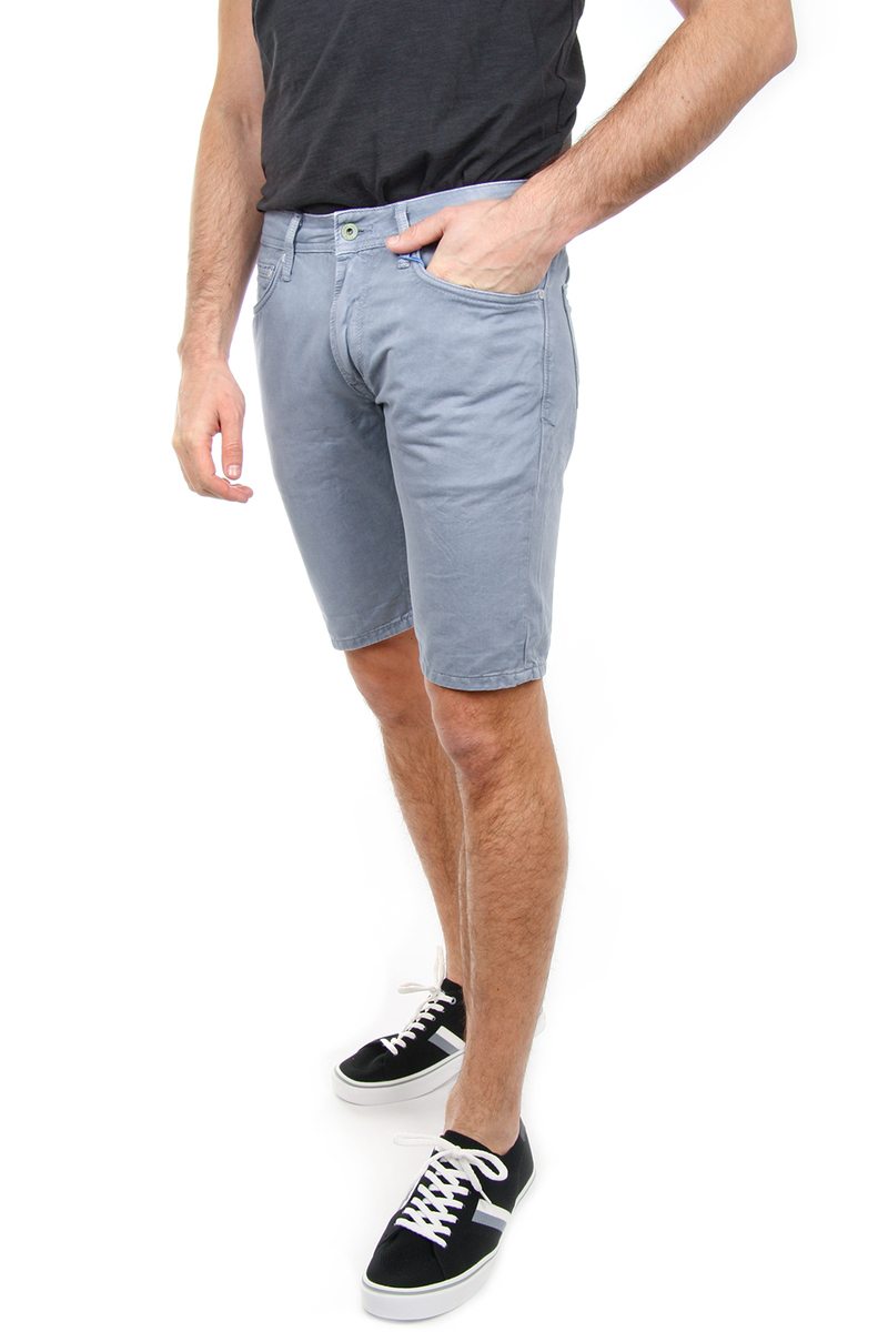 detail Pepe Jeans pánské světle šedé šortky Stanley