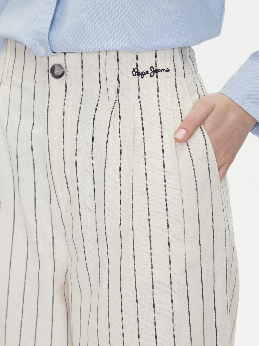 detail Pepe Jeans dámské pruhované kalhoty