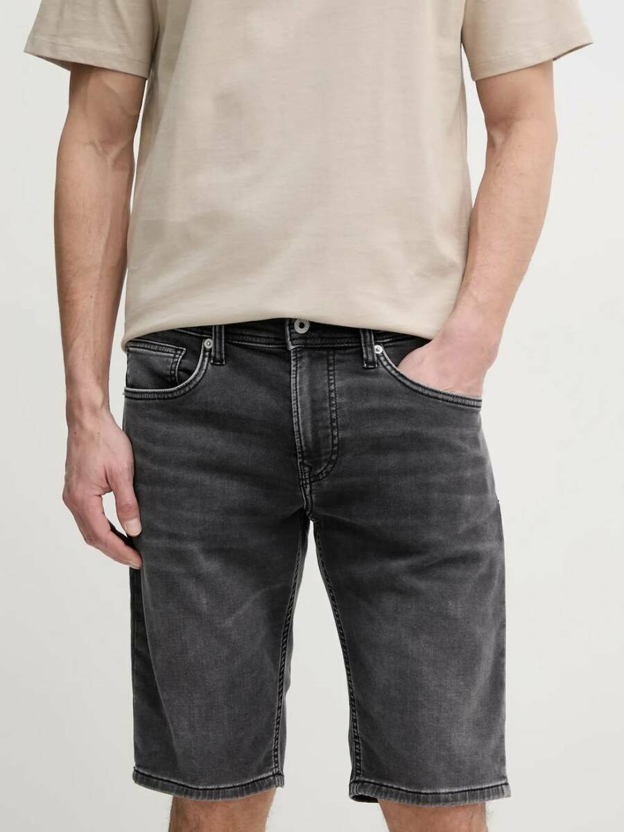 detail Pepe Jeans pánské šedé kraťasy