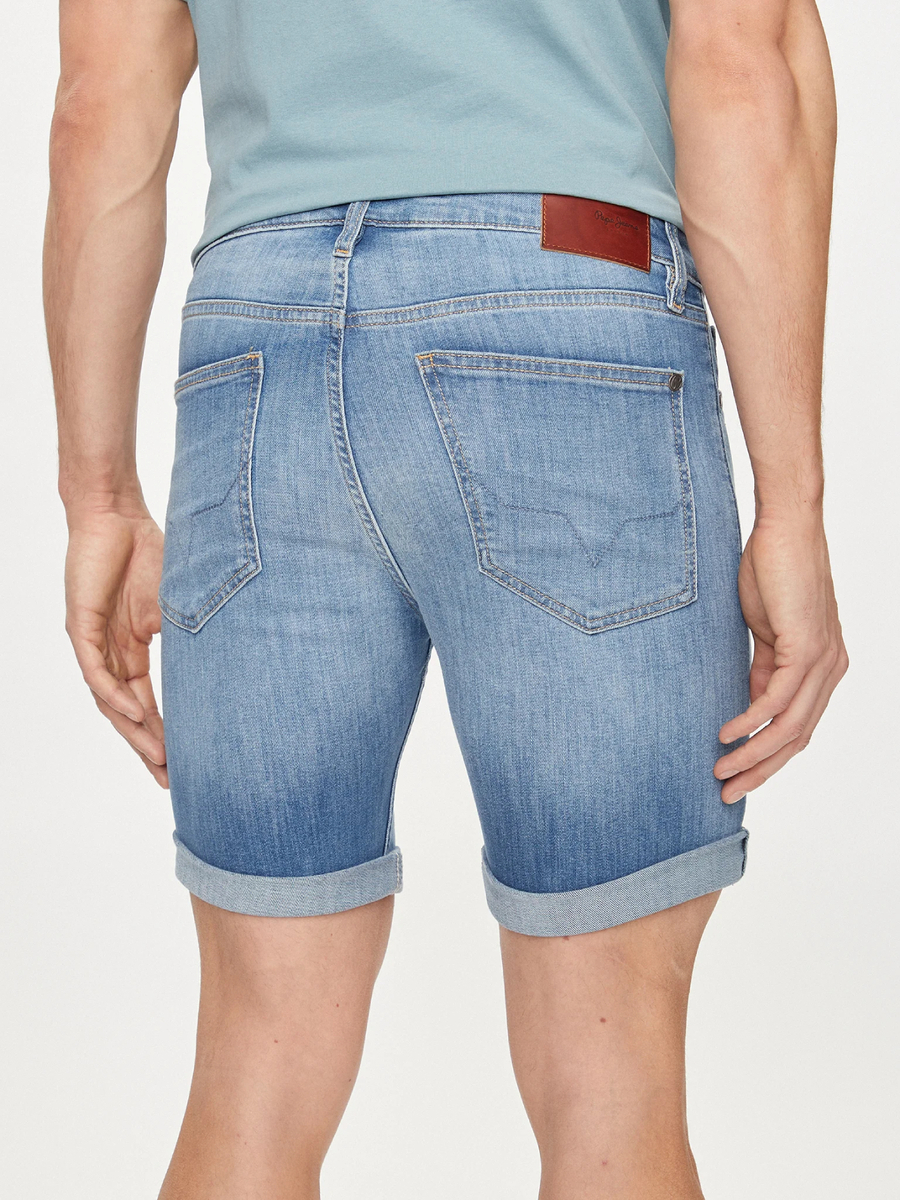 detail Pepe Jeans pánské modré džínové šortky