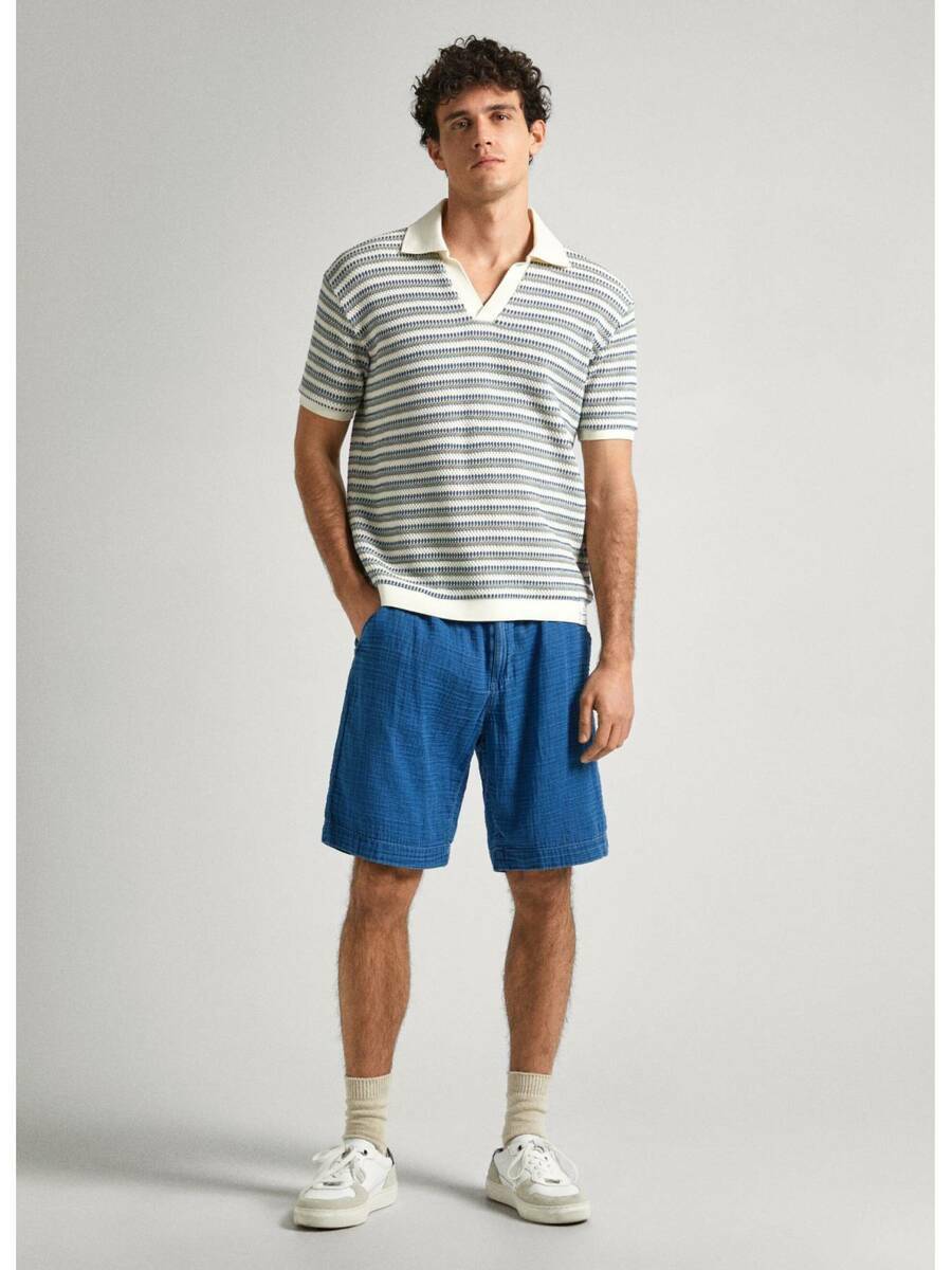 detail Pepe Jeans pánské modré šortky