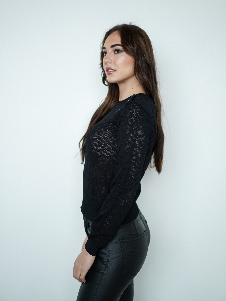 detail Guess dámský černý svetr