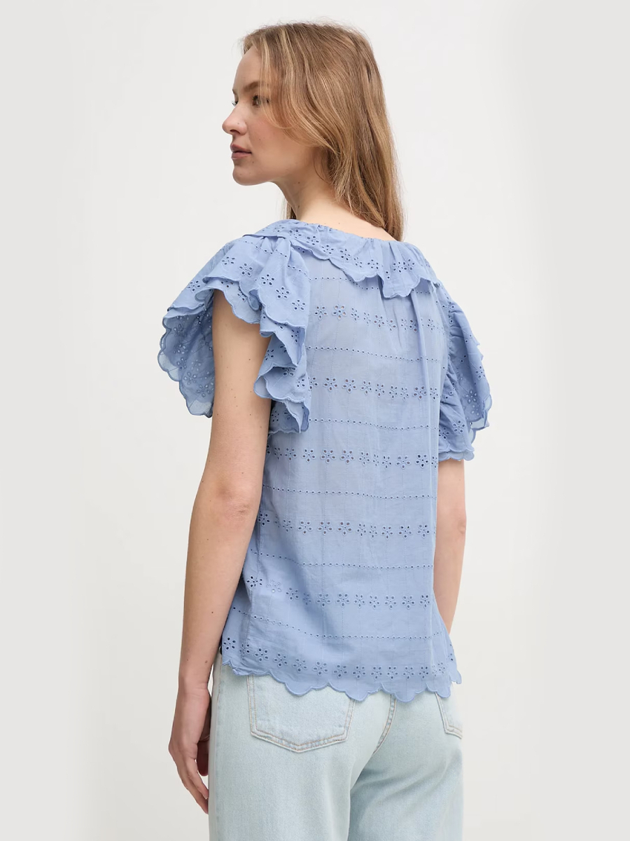 detail Pepe Jeans dámská modrá halenka Dame