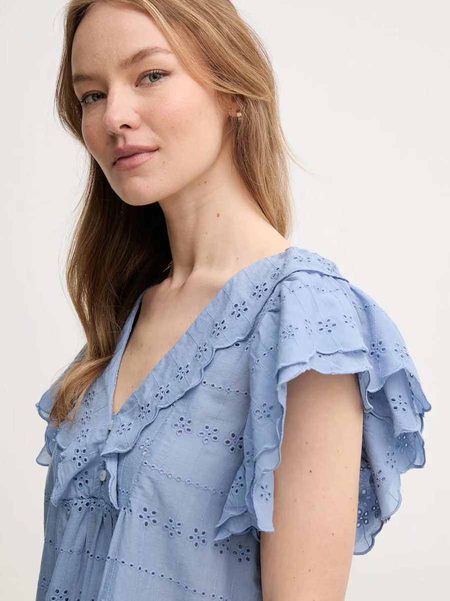 detail Pepe Jeans dámská modrá halenka Dame