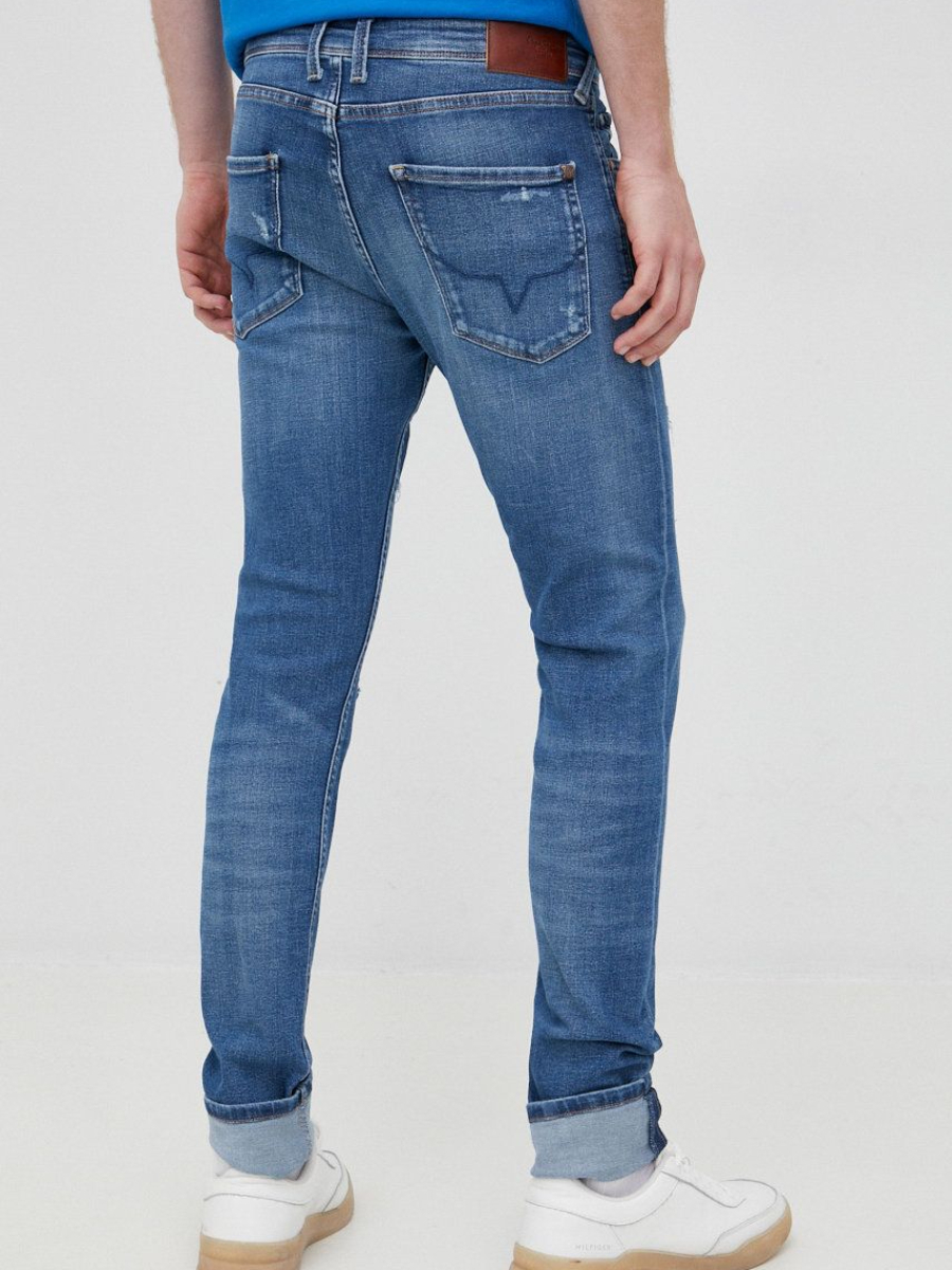 detail Pepe Jeans pánské modré džíny