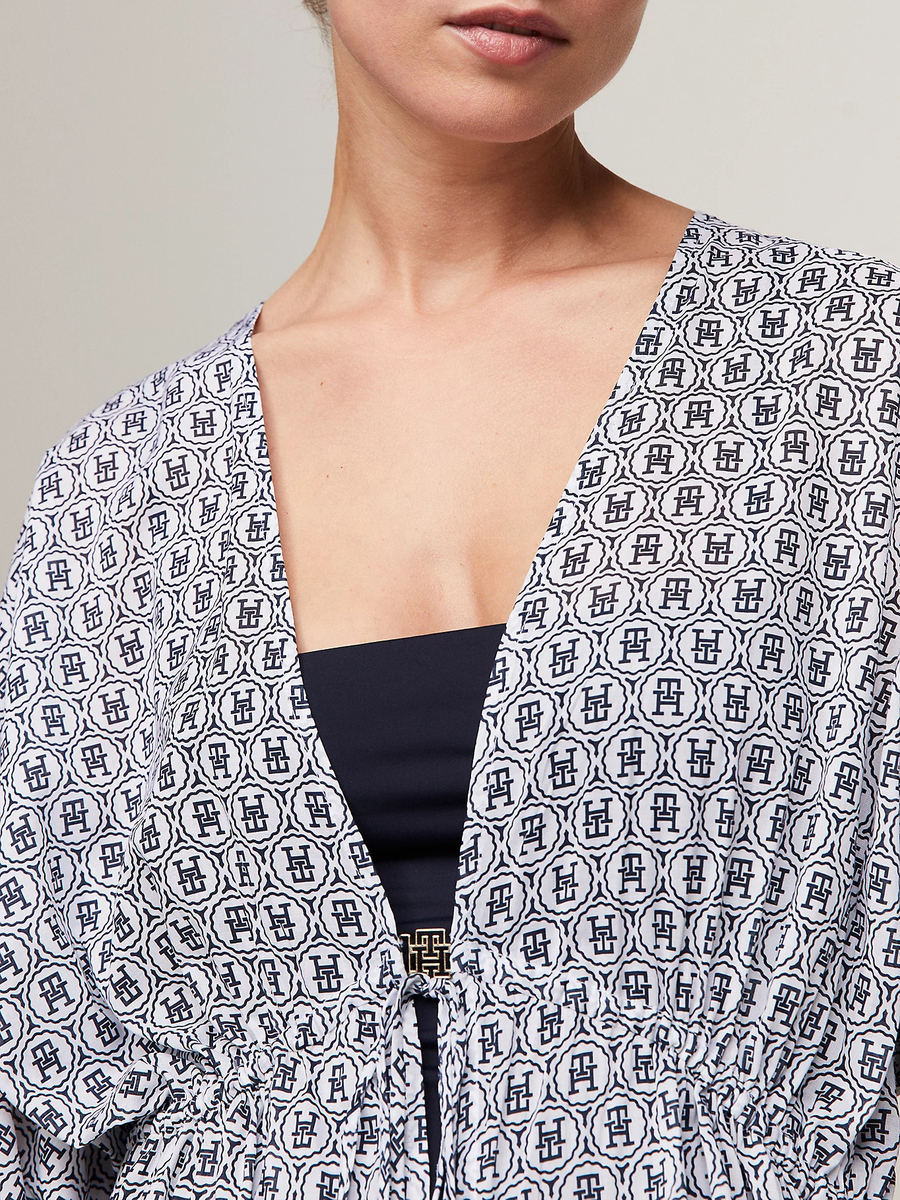 detail Tommy Hilfiger dámský modrý přehoz přes plavky