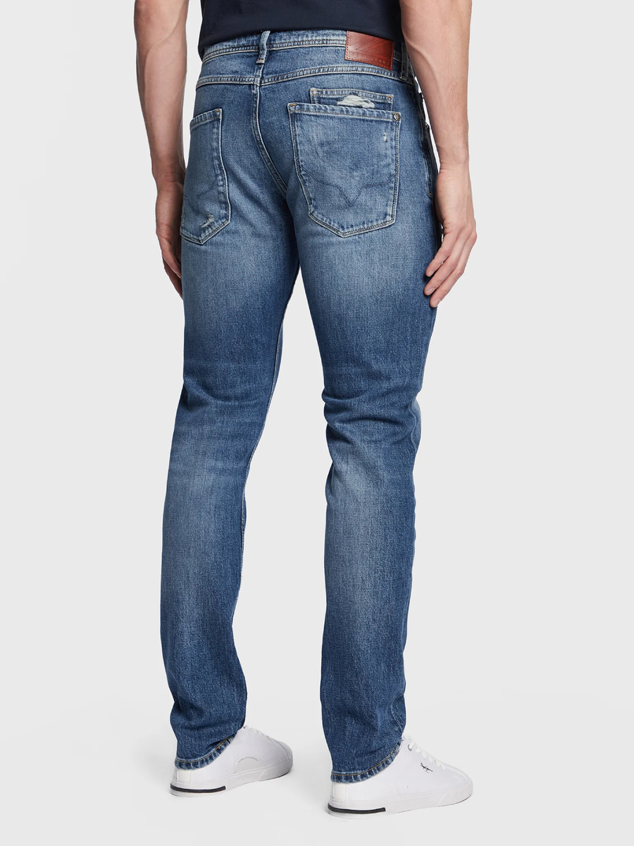 detail Pepe Jeans pánské modré džíny Stanley