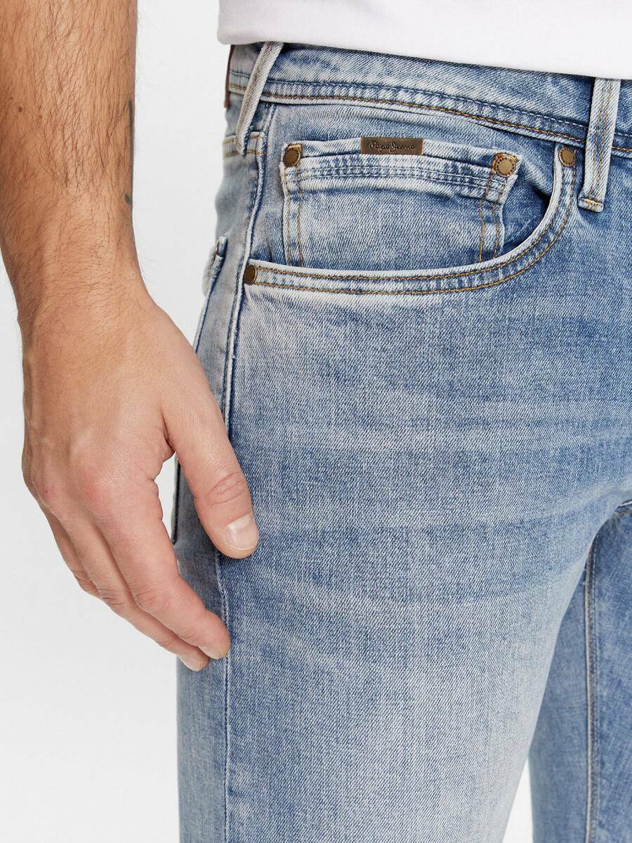 detail Pepe Jeans pánské modré džíny Tapered