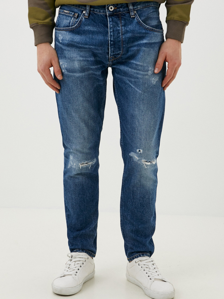 detail Pepe Jeans pánské modré džíny