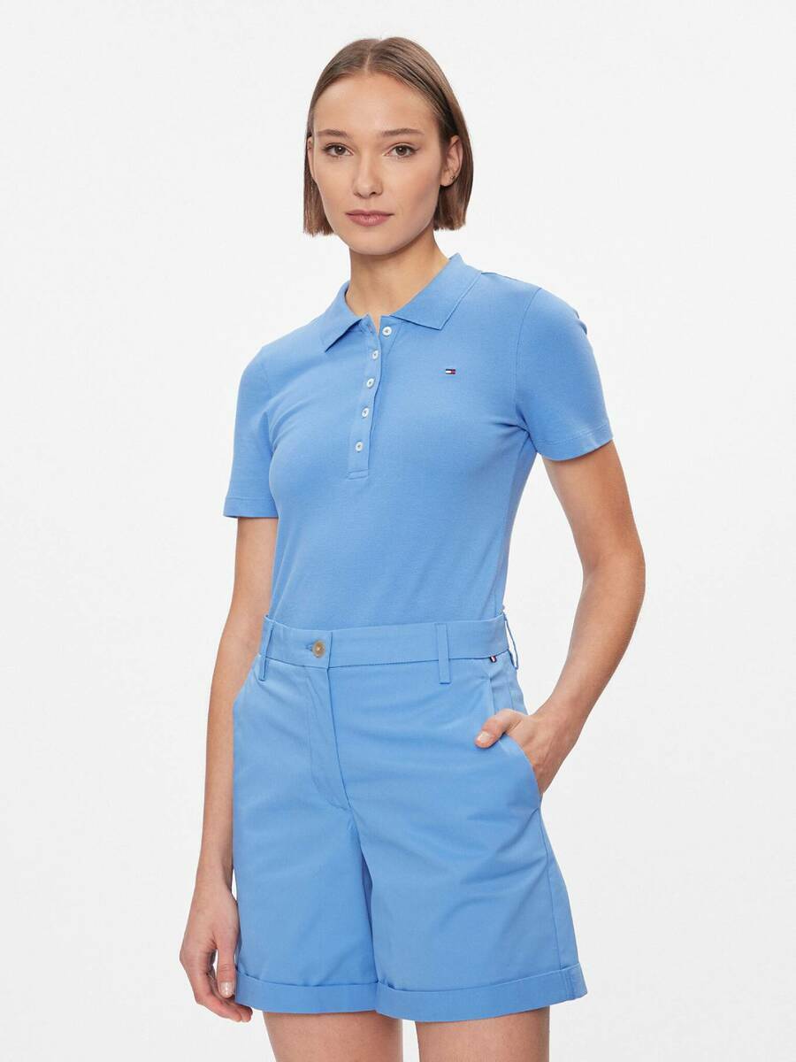 detail Tommy Hilfiger dámské modré polo
