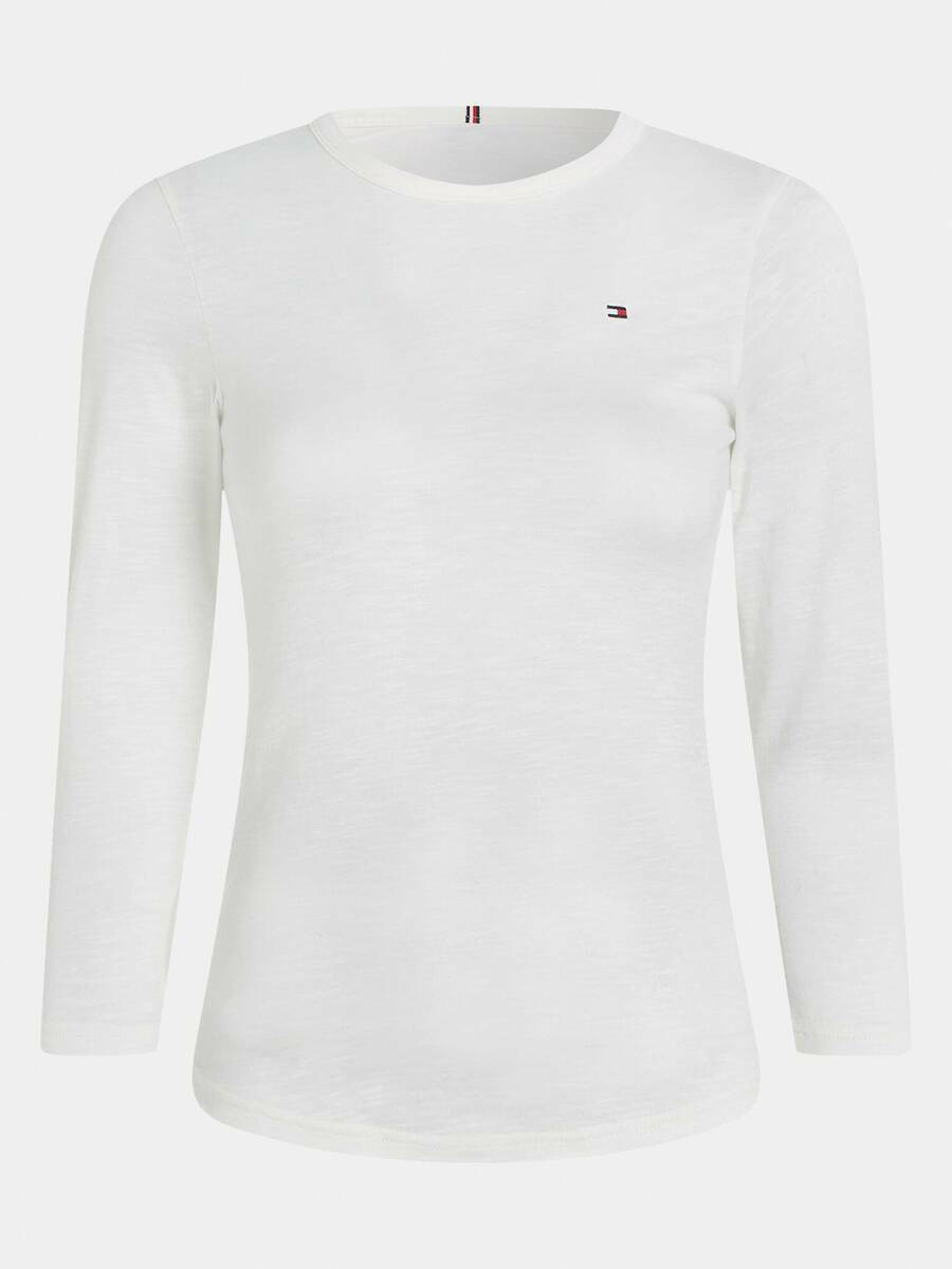 detail Tommy Hilfiger dámské bílé tričko Slim
