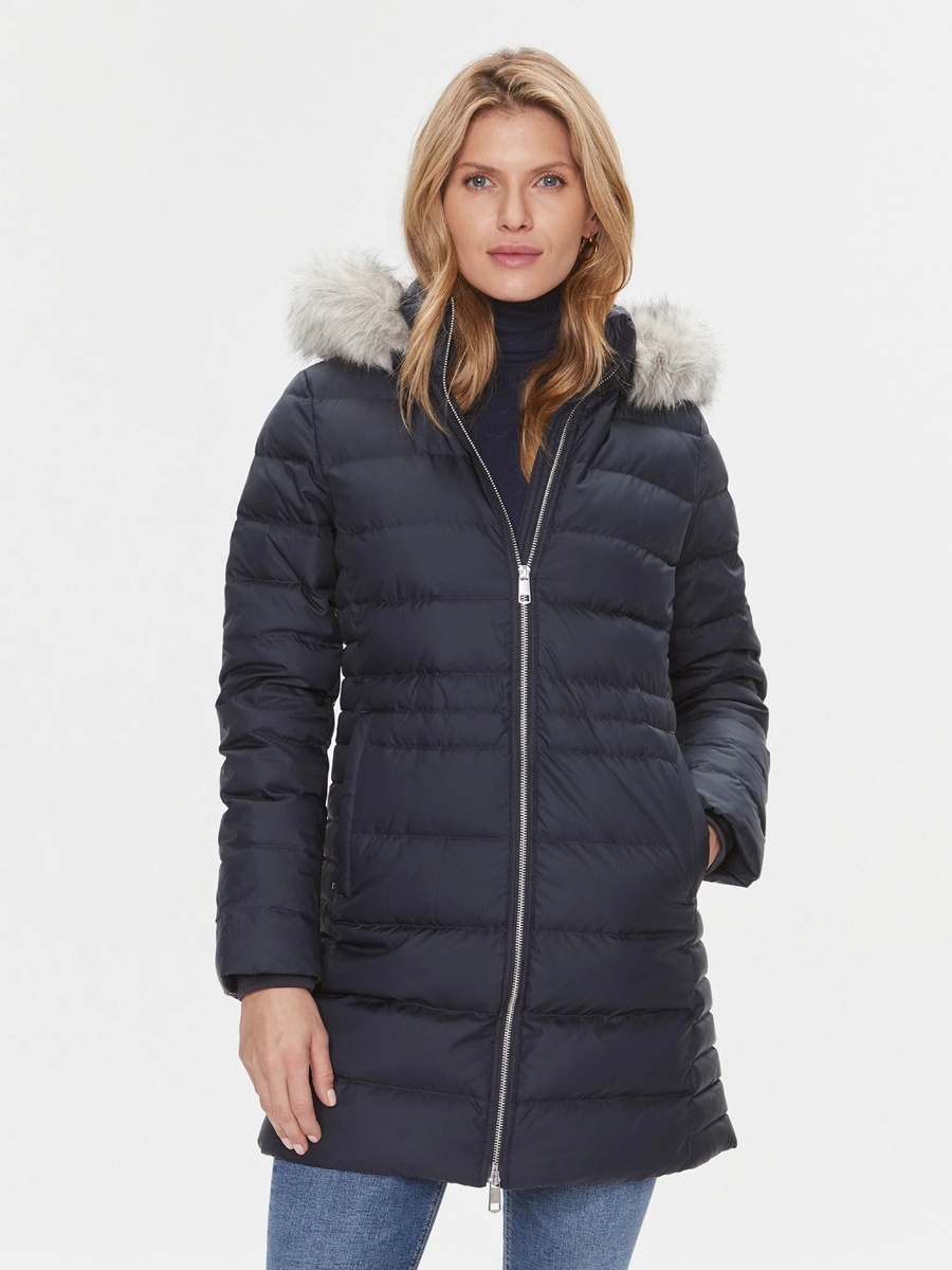 detail Tommy Hilfiger dámská tmavě modrá bunda