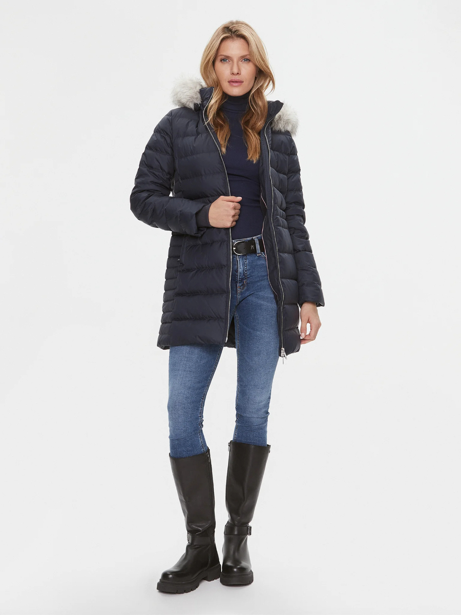 detail Tommy Hilfiger dámská tmavě modrá bunda