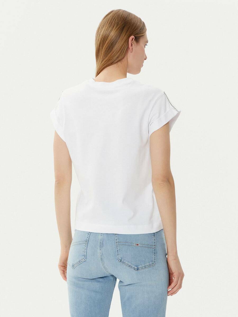 detail Guess dámské bílé tričko