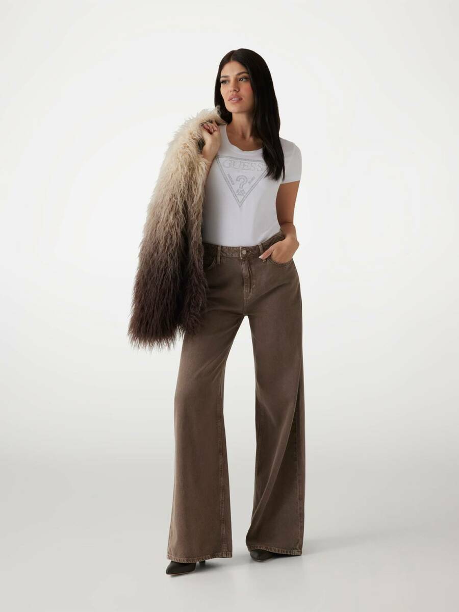 detail Guess dámské bílé tričko