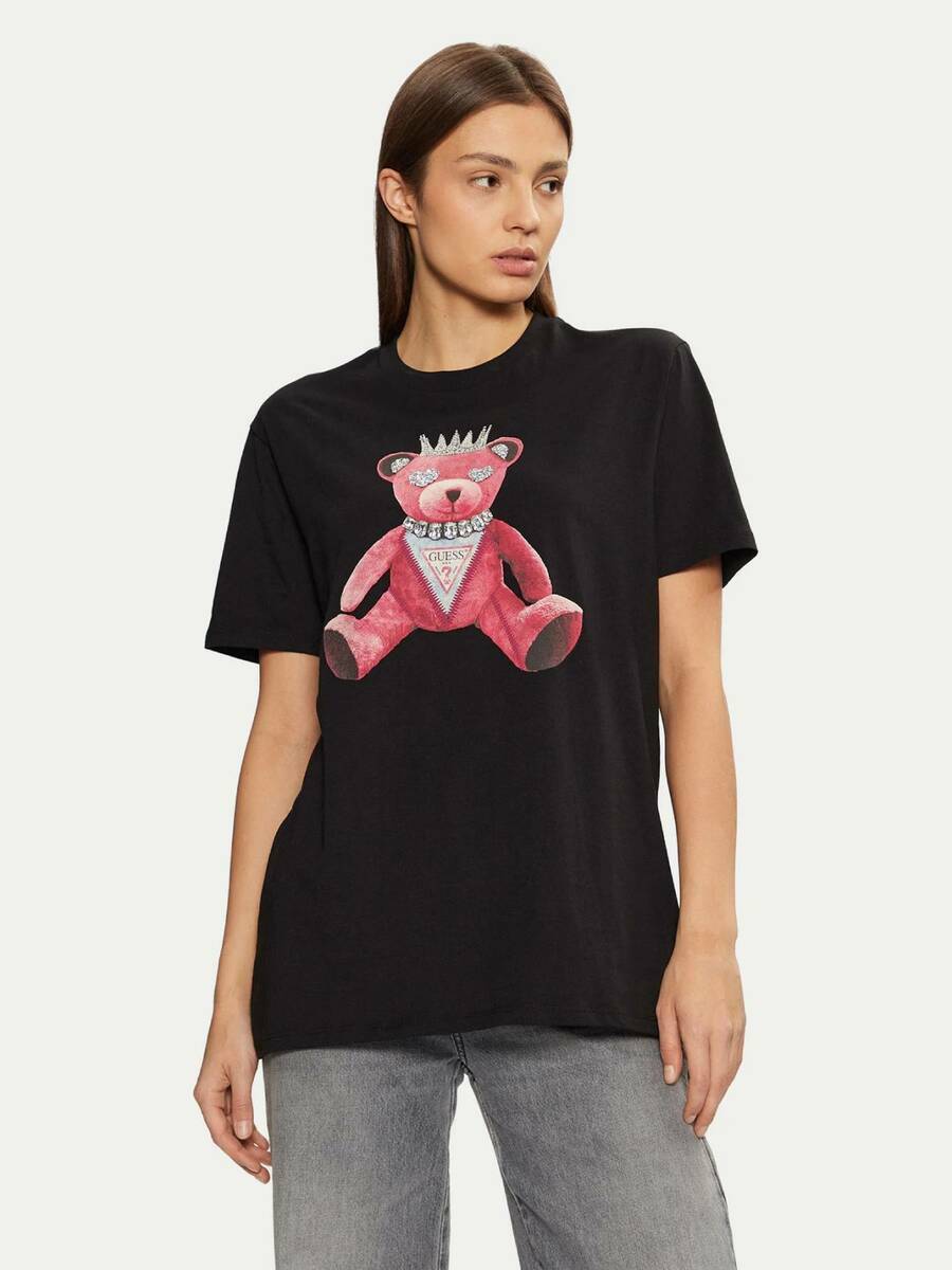 detail Guess dámské černé tričko