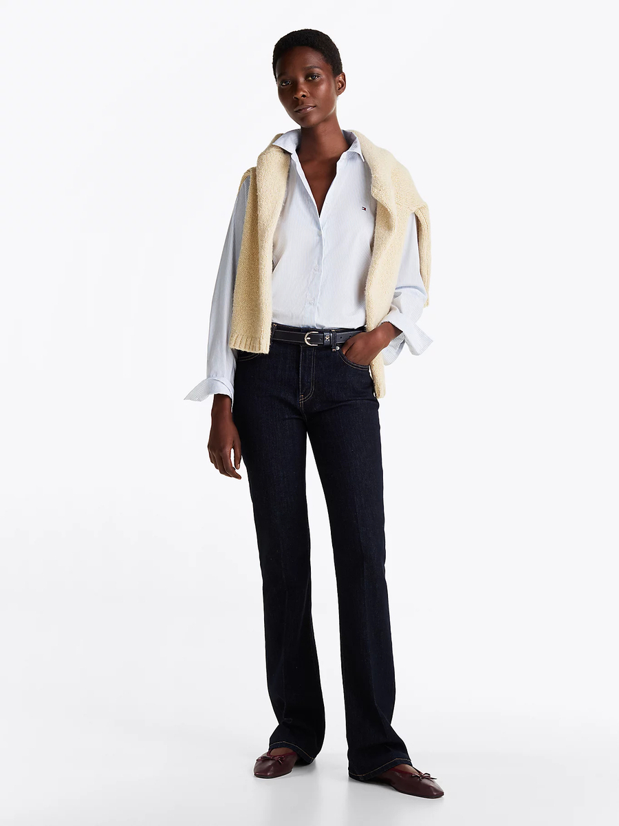 detail Tommy Hilfiger dámská modrá košile Poplin
