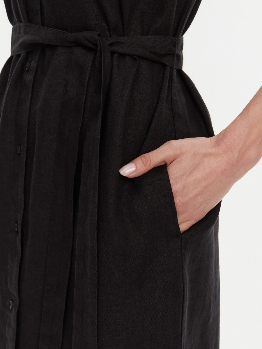 detail Tommy Hilfiger dámské košilové lněné šaty