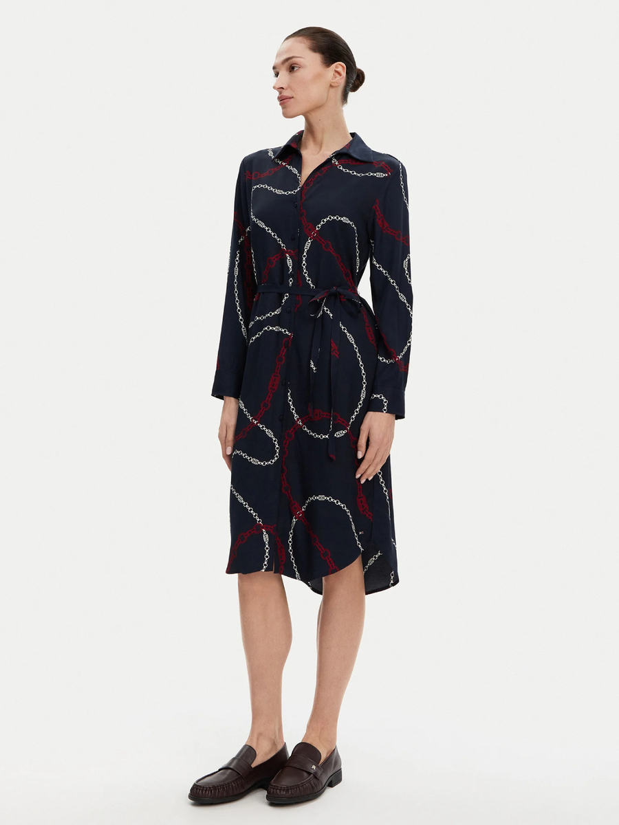 detail Tommy Hilfiger dámské tmavě modré šaty