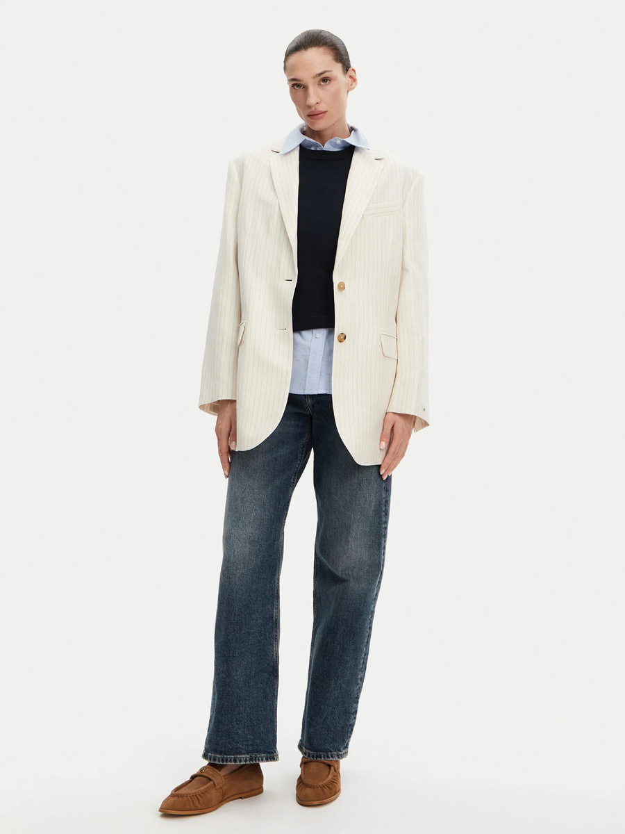 detail Tommy Hilfiger dámské krémové sako