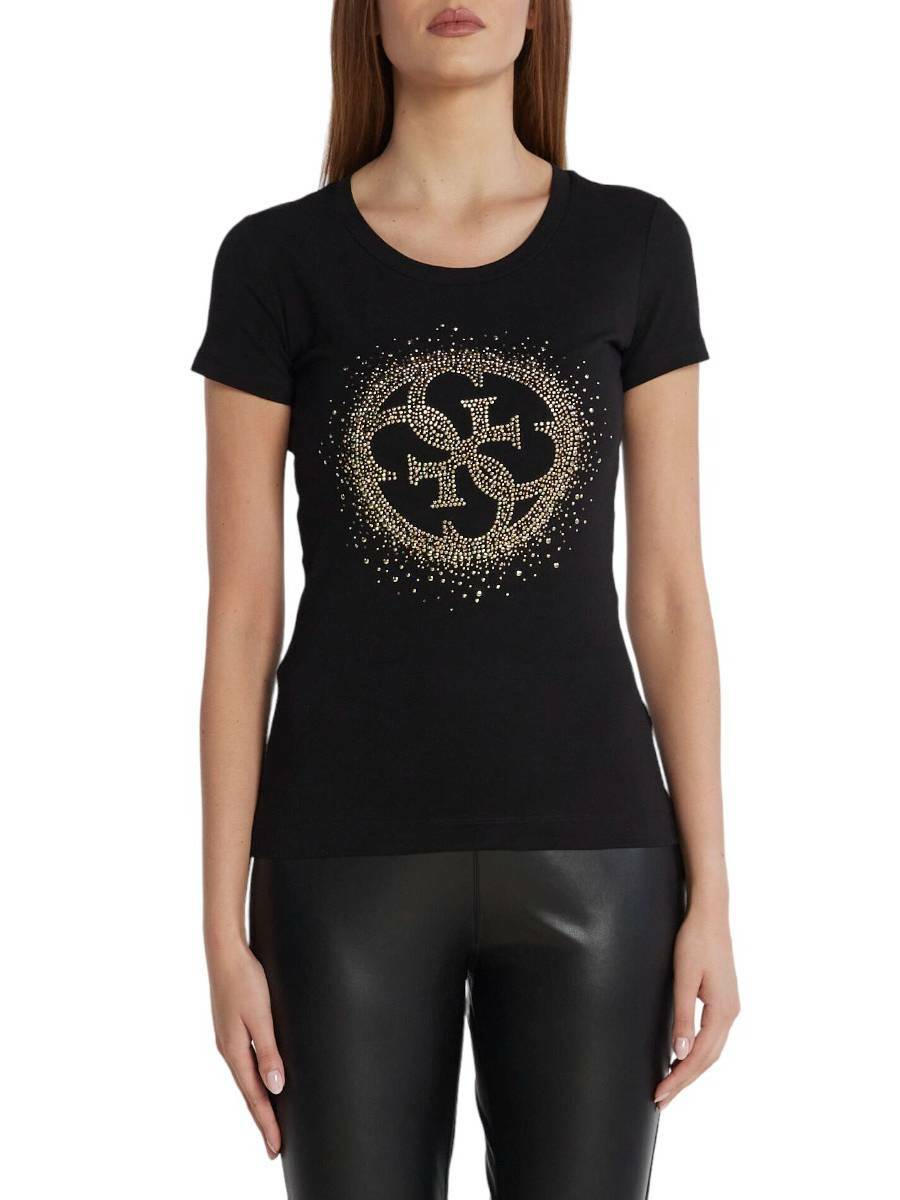 detail Guess dámské černé tričko