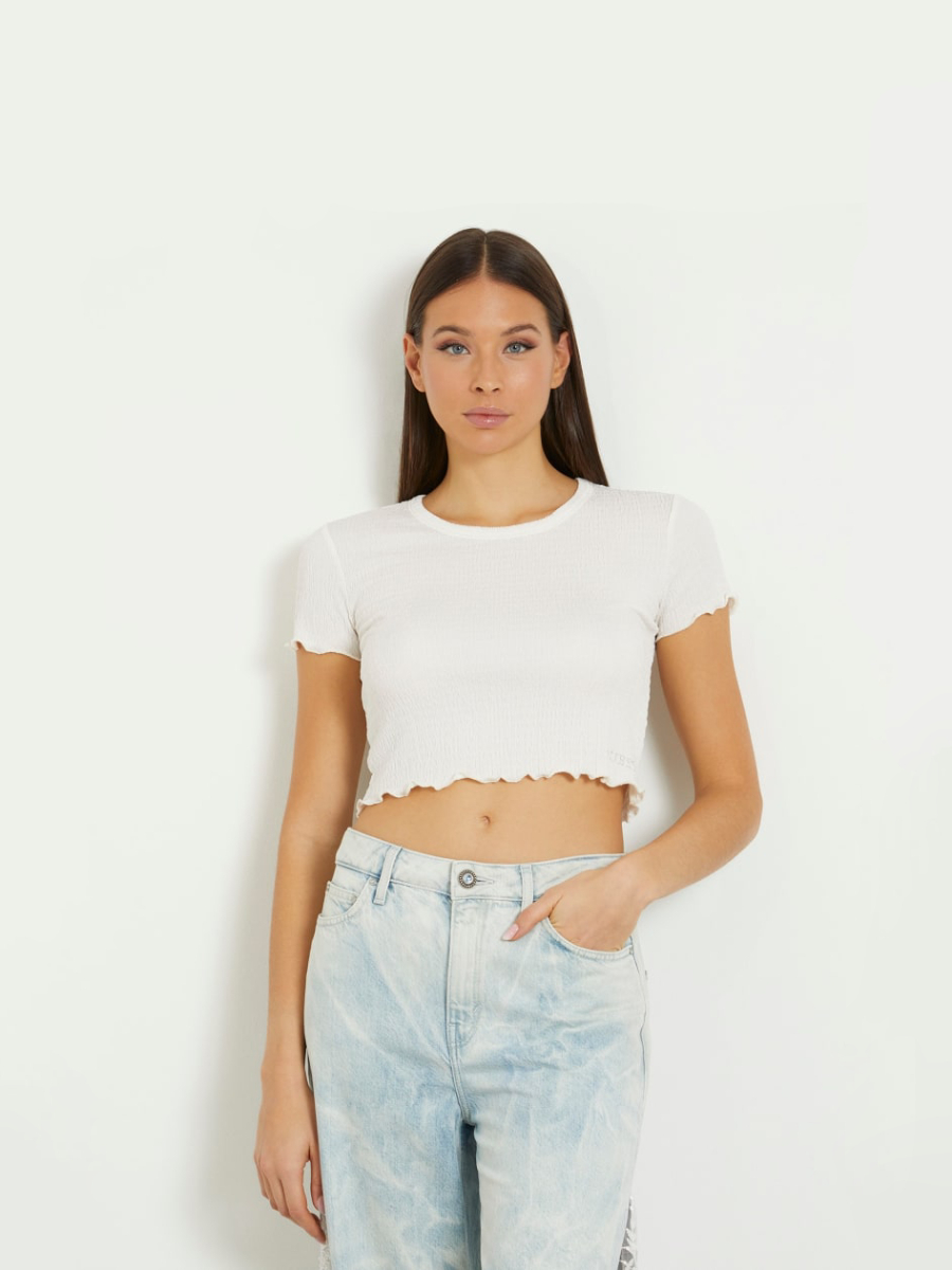 detail Guess dámský bílý top