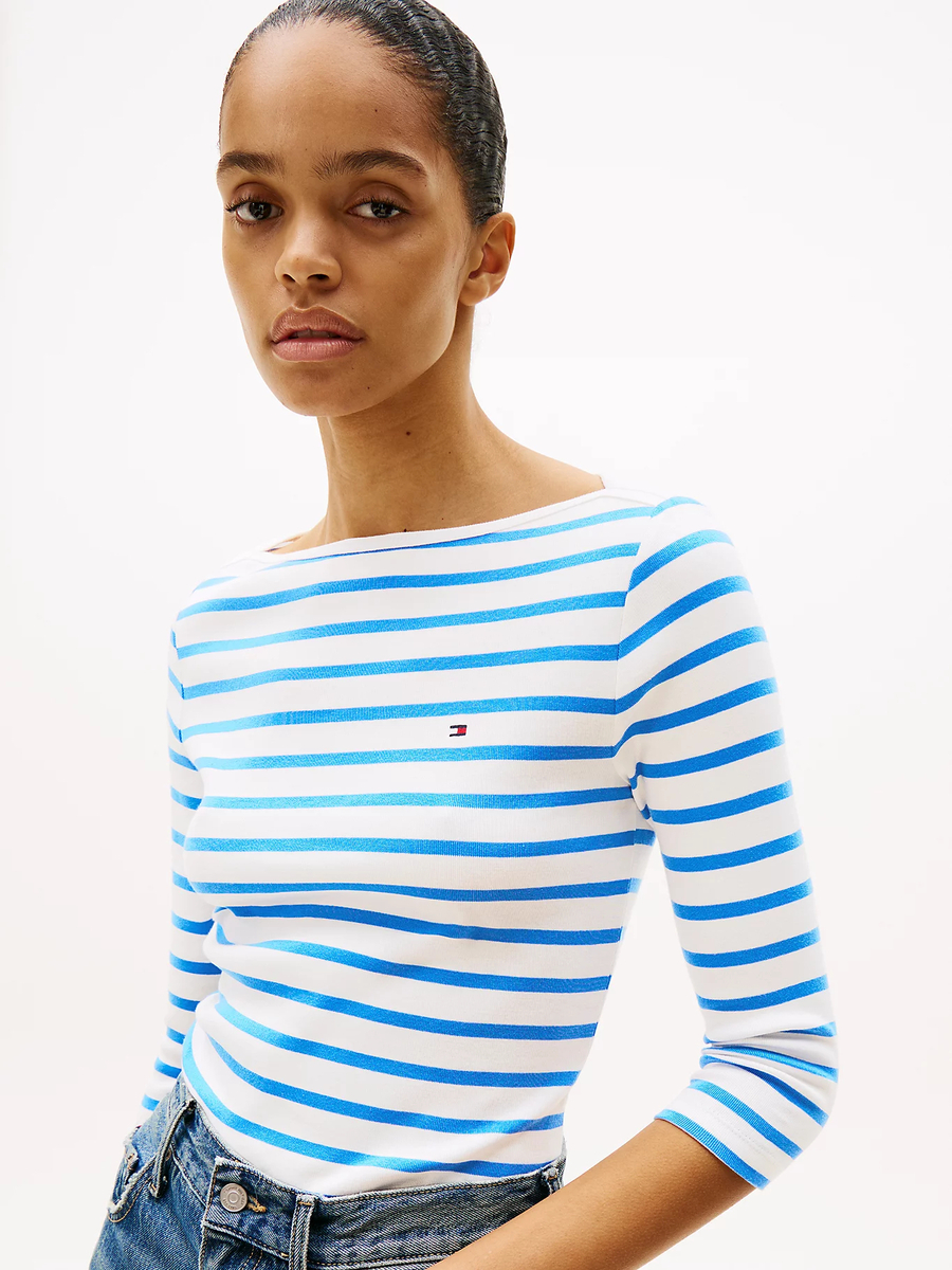 detail Tommy Hilfiger dámské pruhované tričko