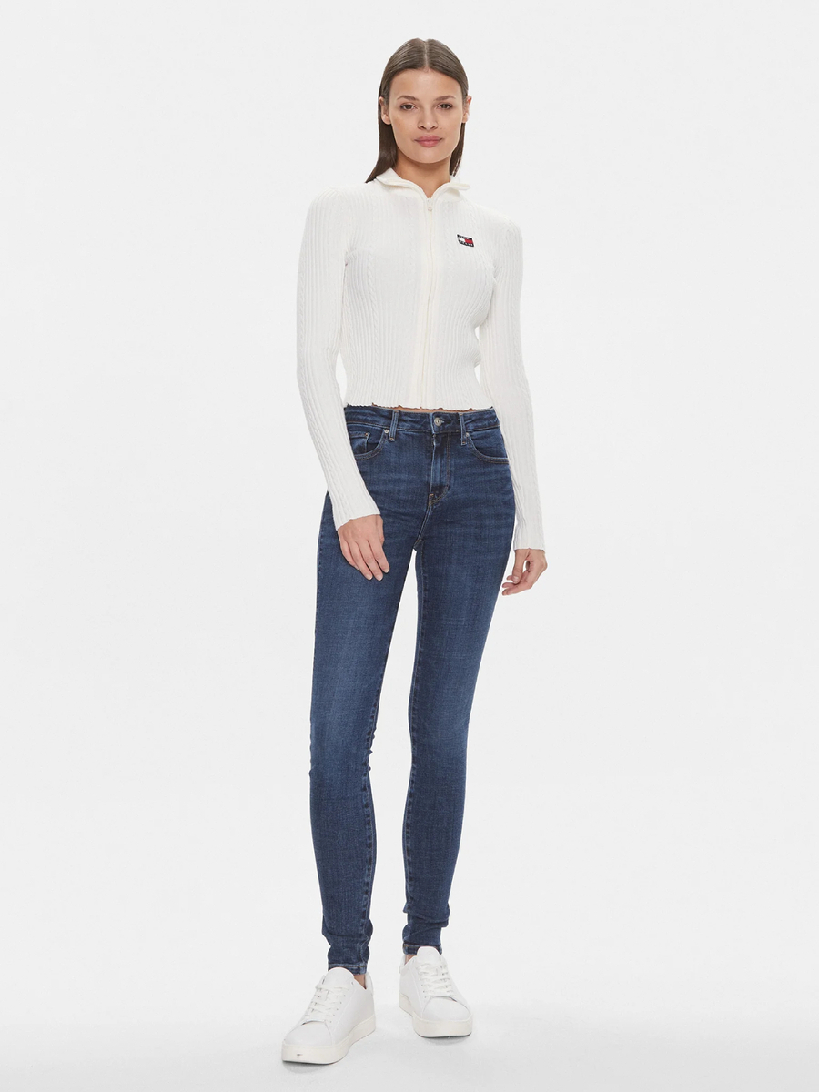 detail Tommy Hilfiger dámské tmavě modré džíny