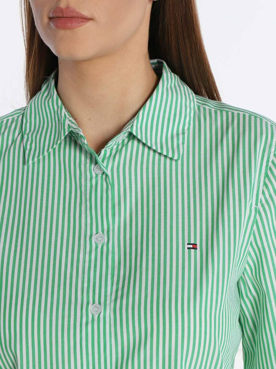 detail Tommy Hilfiger dámská zelená košile Essential
