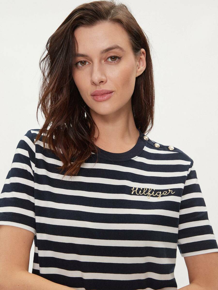 detail Tommy Hilfiger dámské pruhované triko