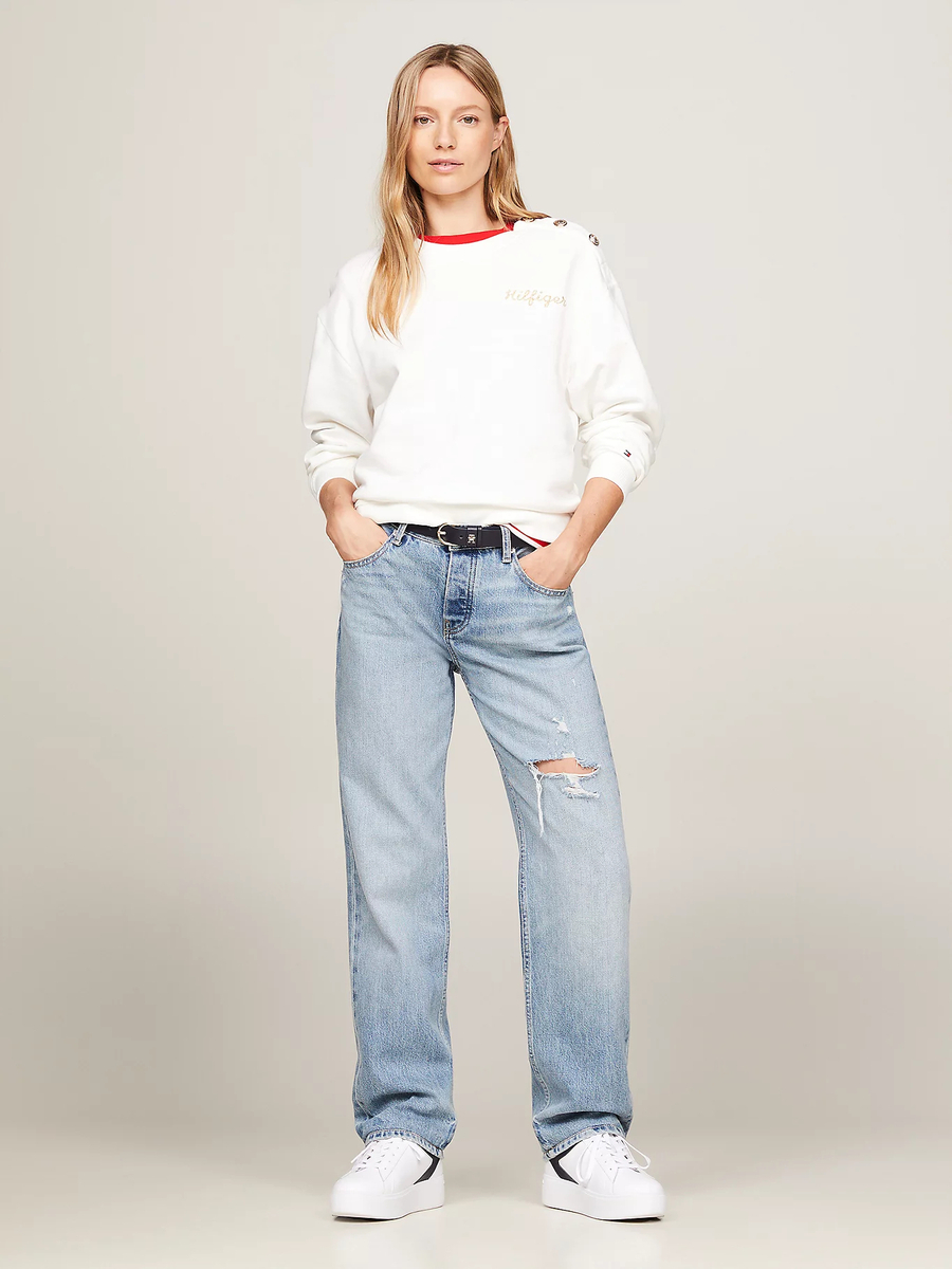 detail Tommy Hilfiger dámská bílá mikina