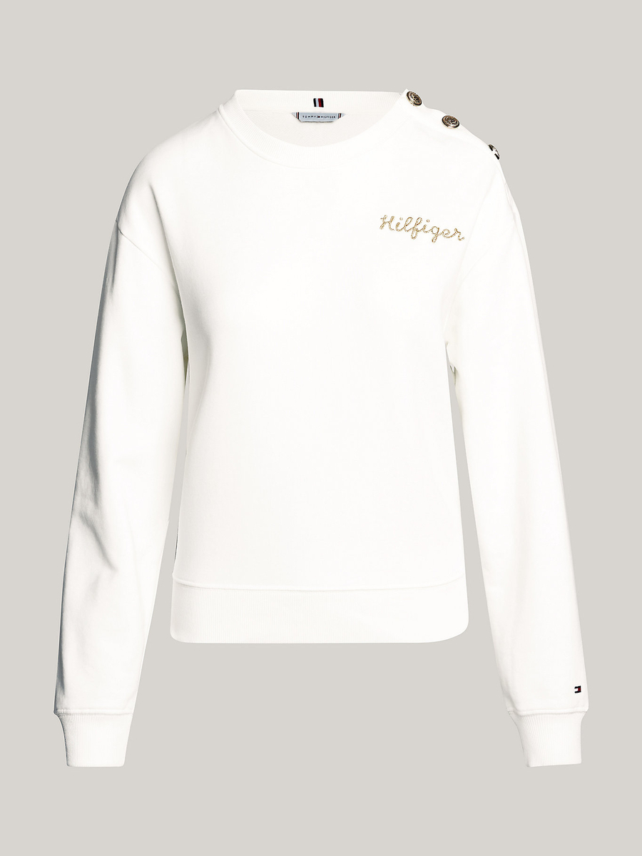 detail Tommy Hilfiger dámská bílá mikina