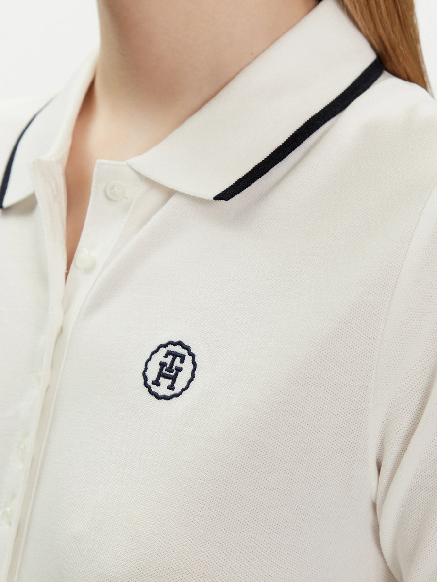 detail Tommy Hilfiger dámské bílé polo tričko