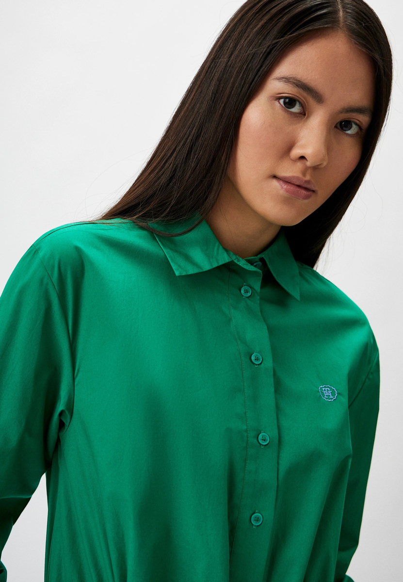 detail Tommy Hilfiger dámské zelené košilové šaty