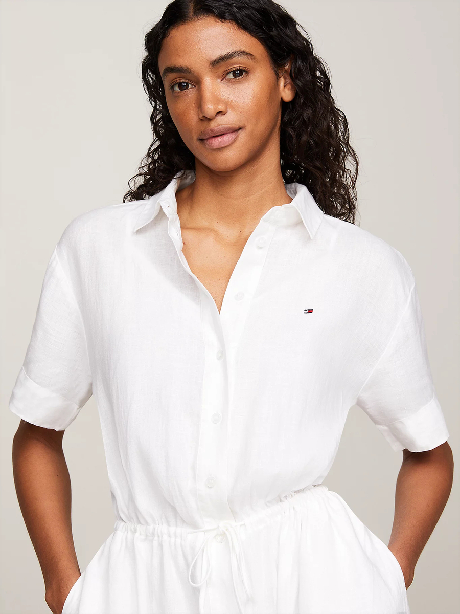 detail Tommy Hilfiger dámské bílé šaty