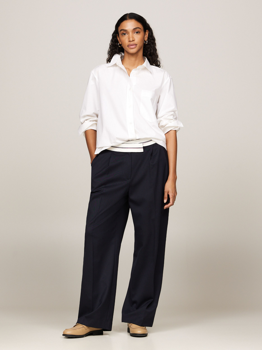 detail Tommy Hilfiger dámské tmavě modré kalhoty