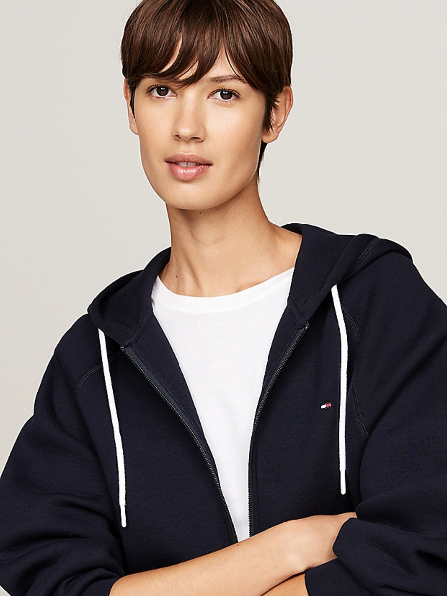 detail Tommy Hilfiger dámská tmavě modrá mikina na zip