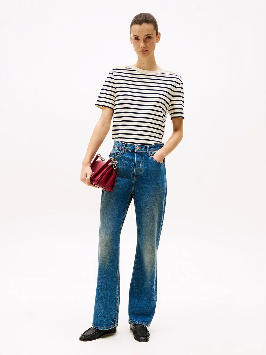 detail Tommy Hilfiger dámské pruhované tričko