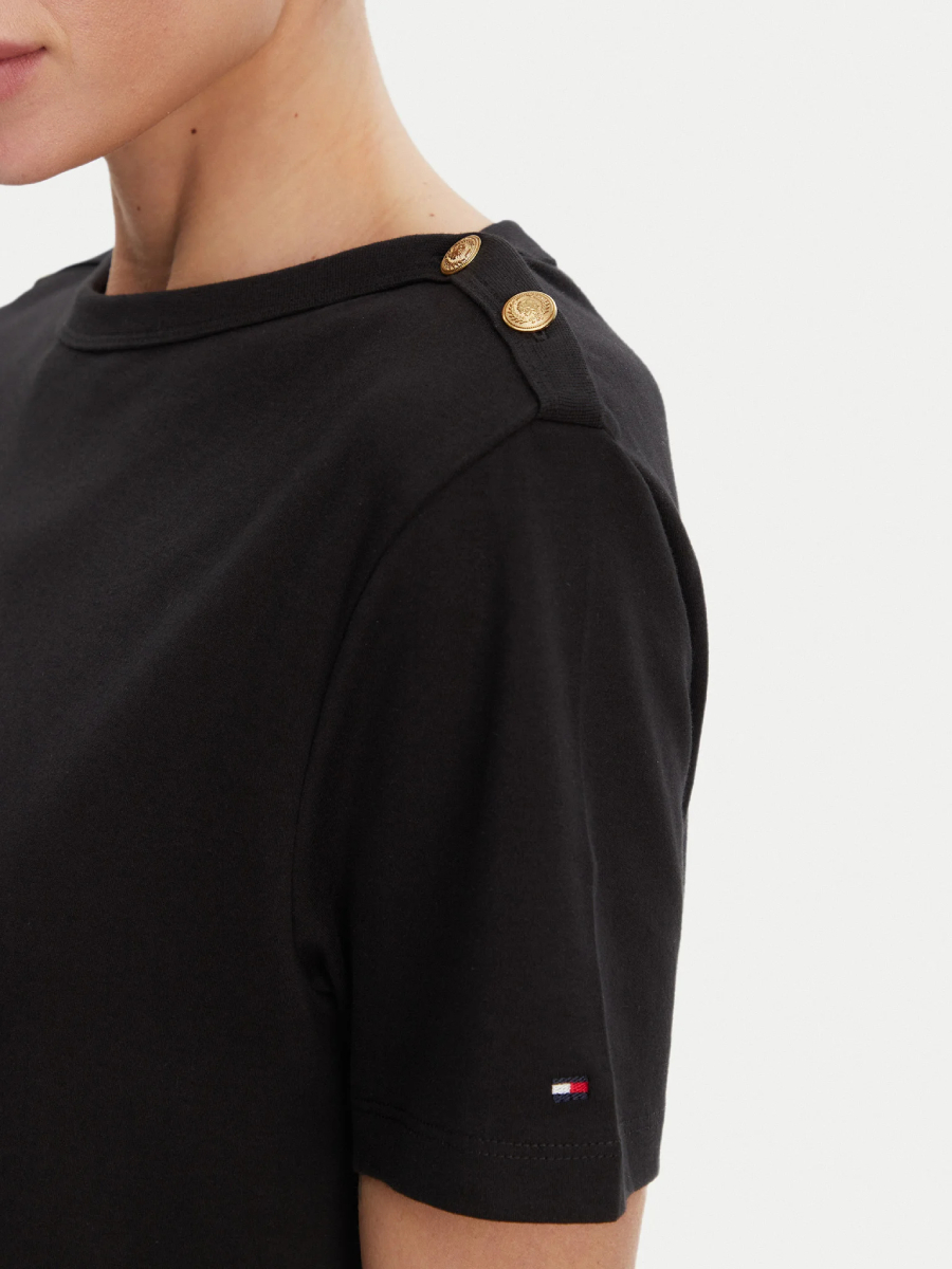 detail Tommy Hilfiger dámské černé tričko