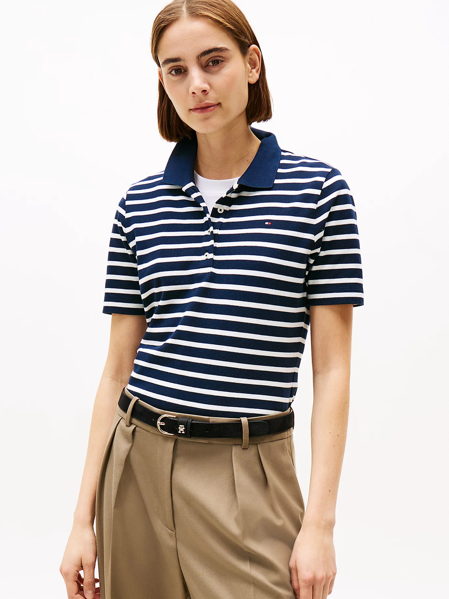 detail Tommy Hilfiger dámské pruhované polo tričko 1985