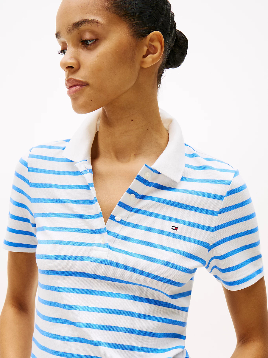 detail Tommy Hilfiger dámské pruhované polo tričko 1985
