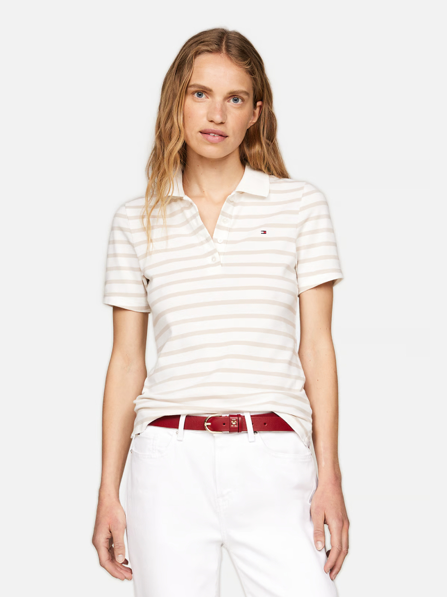 detail Tommy Hilfiger dámské bílo krémové polotričko