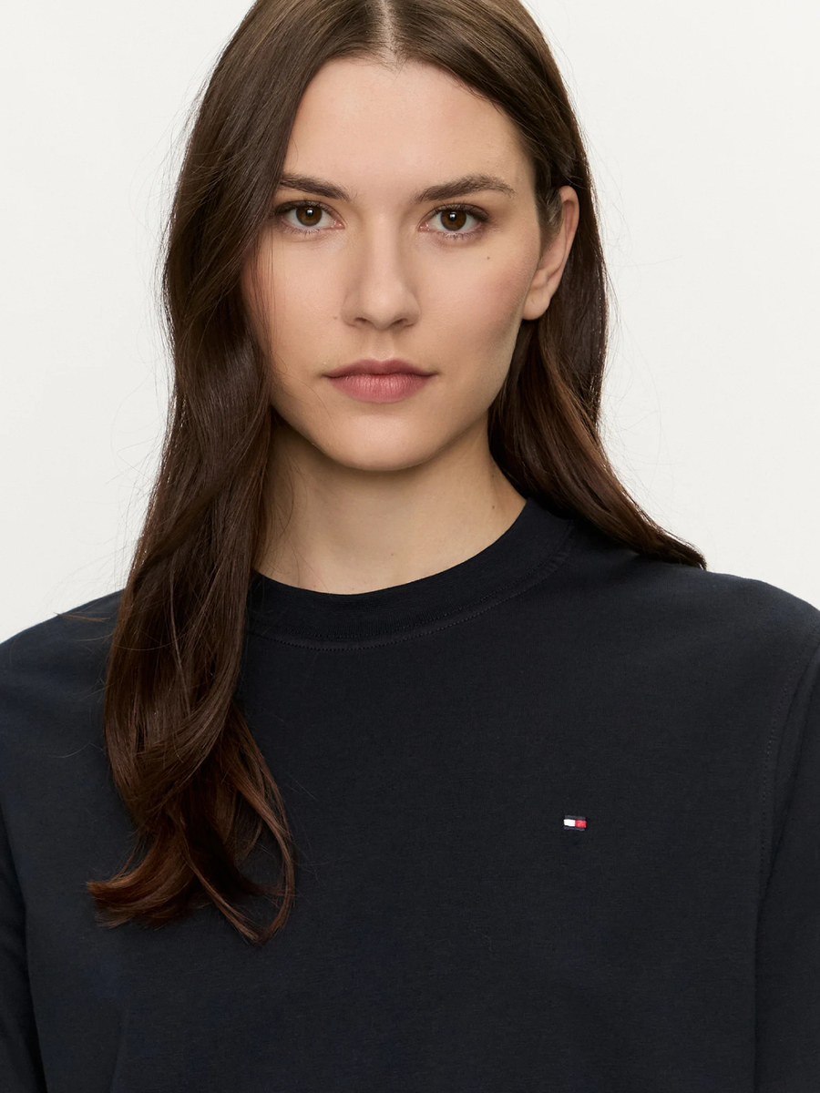 detail Tommy Hilfiger dámské tmavě modré tričko