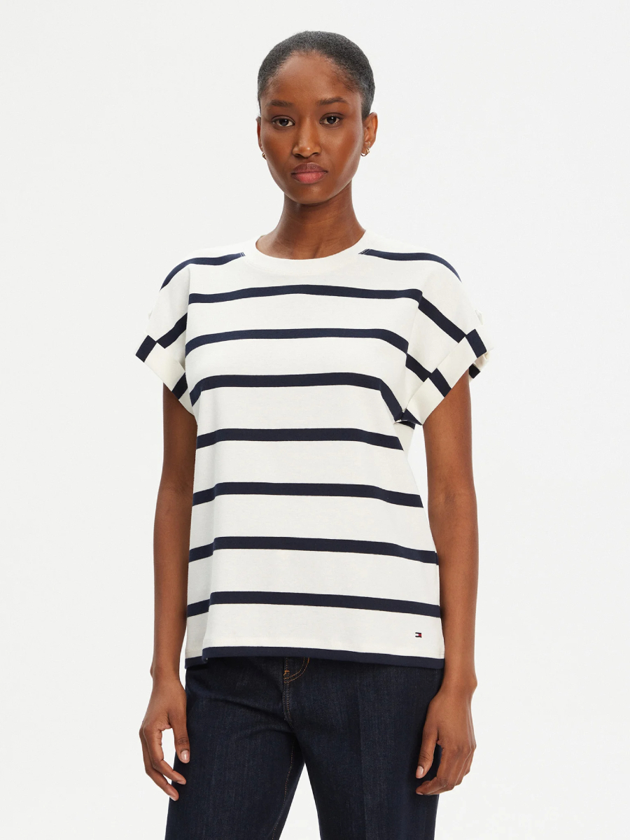 detail Tommy Hilfiger dámské pruhované tričko