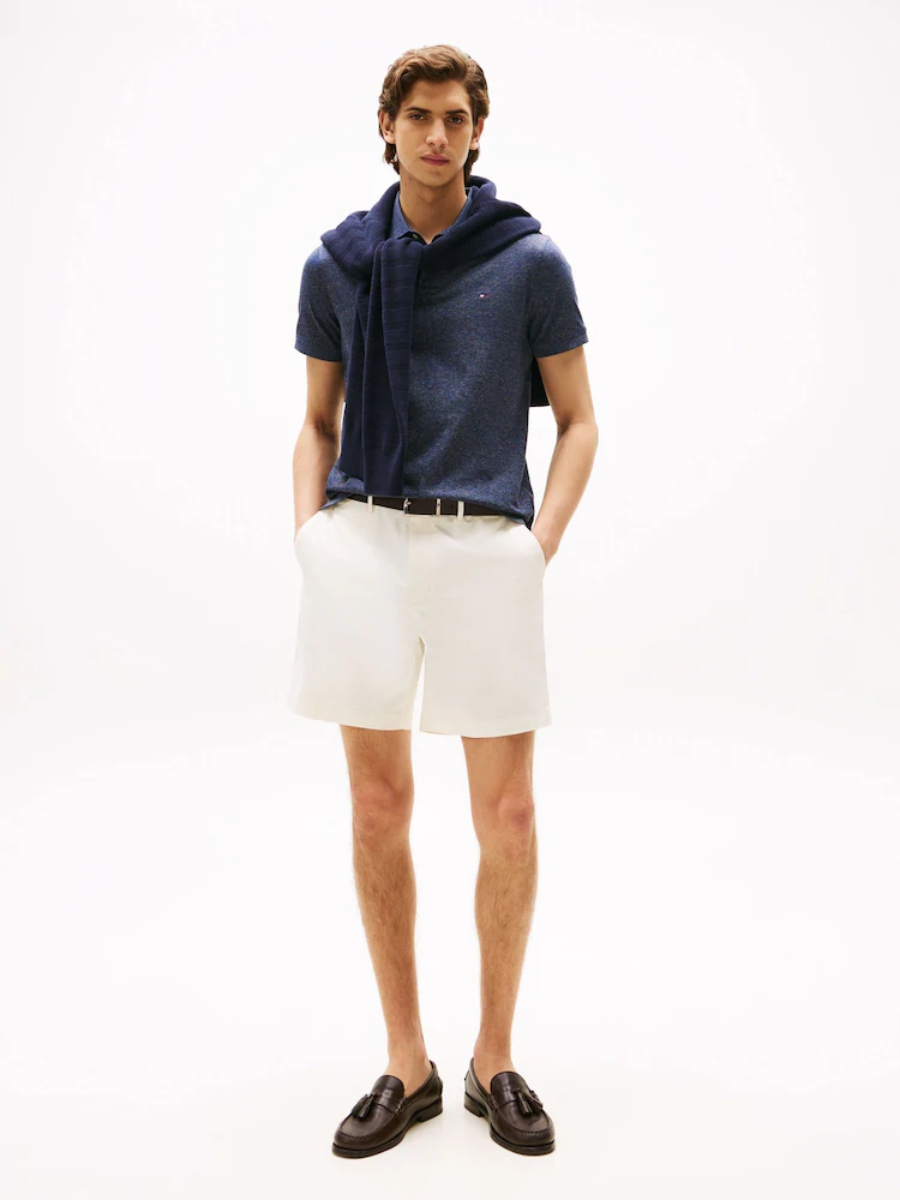 detail Tommy Hilfiger pánské modré polo tričko