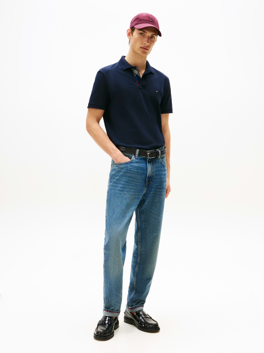 detail Tommy Hilfiger pánské tmavě modré polo tričko