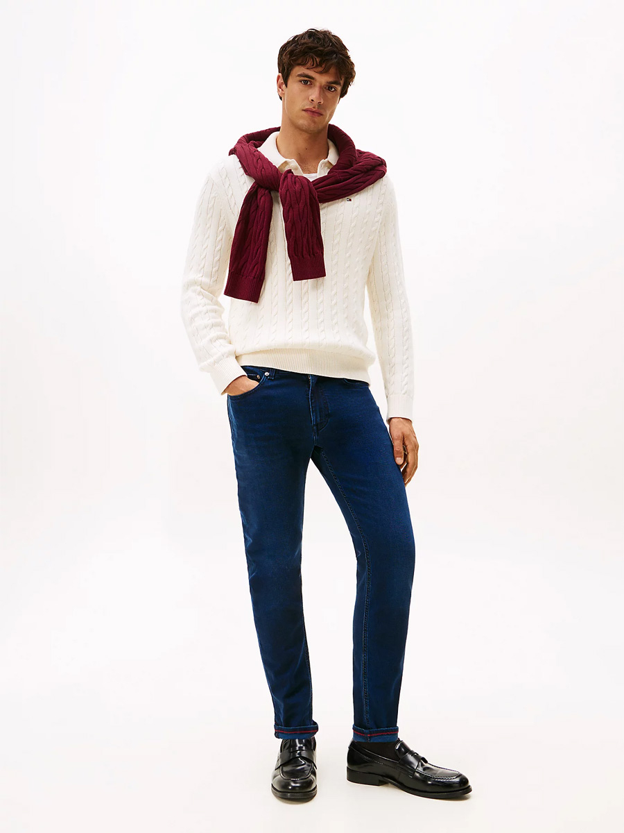 detail Tommy Hilfiger pánské modré džíny Bleecker